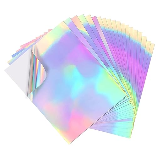 NUOBESTY 20 Blätter holografisches Papier holografisches Klebepapier Autoaufkleber one piece aufkleber buch sticker vellum Papieraufkleber für Trinkbecher holografische Aufkleber von NUOBESTY