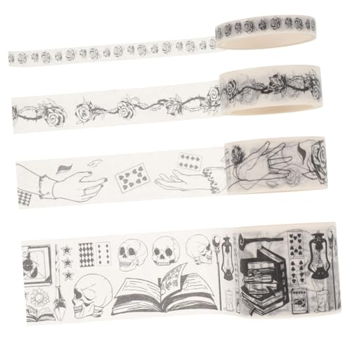 NUOBESTY 20 Rollen Washi Tape Aufkleber Weißes Haken Und Streifenband Ballon Klebeband Und Mini Flamingo Deko Klebeband Transparentes Doppelseitiges Klebeband Entfernbare Verpackung von NUOBESTY