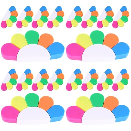 NUOBESTY 20 Sets Farbiger Textmarker Bunte Textmarker Kinder Lesezeichen Textmarker Pinsel Kunststoff Textmarker Marker Bunter Marker Ästhetische Farbige Stifte Markierungsstift von NUOBESTY