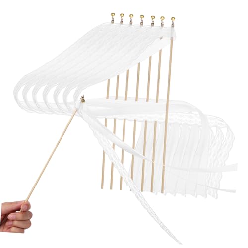 NUOBESTY 20 Stück 1 Band Luftschlangen Hochzeitsband Sticks Hochzeitsstäbe Luftschlangen Zauberstab Hochzeit Abschicken Hochzeitsband Zauberstab Hochzeits Luftschlangen Hochzeits von NUOBESTY