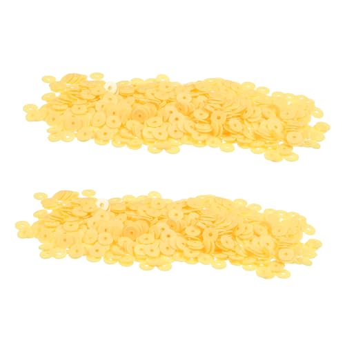 NUOBESTY 2000 Stk Pailletten Perlen zum Selbermachen von Schmuck Buchstaben Tonperlen kleine Bastelperlen Tonperlen für flache runde Polymertonperlen große flache runde Perlen PVC Yellow von NUOBESTY