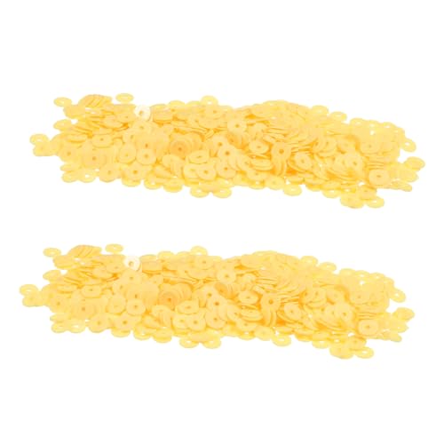 NUOBESTY 2000 Stk Pailletten Tonperlen für Halsketten ohrring perlen selber machen Flache Tonperlen zur Herstellung von Armbändern gelbe Tonperlen für Armbänder Tonperlen gelb PVC Yellow von NUOBESTY