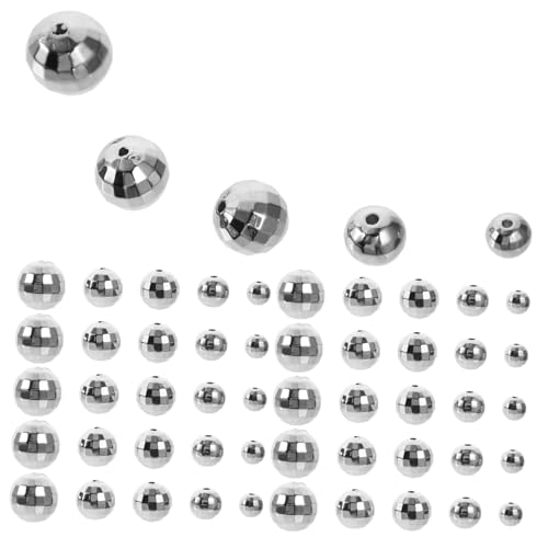 NUOBESTY 200St Discokugel Perlen für Strassperlen aus kleine Perlen Silberne Ohrringe Schmuck DIY-Perlen Perlen-Disco-Kugel Haushalt Korn handy kette Abstandsperlen Strasssteine Acryl von NUOBESTY