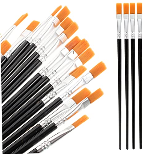 NUOBESTY 200st Ölpinsel Mit Flachem Kopf Pinsel-kit Farbstifte Für Die Felsmalerei Pinsel Masse Pinsel Stifte Runder Pinsel Kunstmarker Pigmentpinsel Pinselset Malen Black Nylon von NUOBESTY