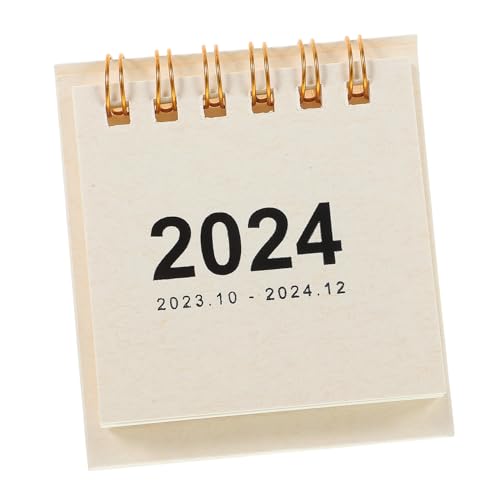 NUOBESTY 2024 Kalender Schreibtisch Dekorationen Kleine Uhr Mini Staffelei Tisch Top Staffeleien Für Malerei Weiß Papier von NUOBESTY