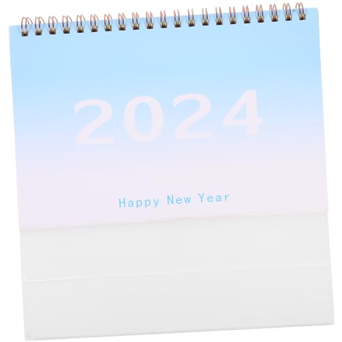 NUOBESTY 2024 Staffelei Kalender Elektronischer Wandkalender Bildschirm Uhren tischkalender kalender schreibtisch Kalenderschreibtisch Klappkalender für den Schreibtisch Papier Blue von NUOBESTY