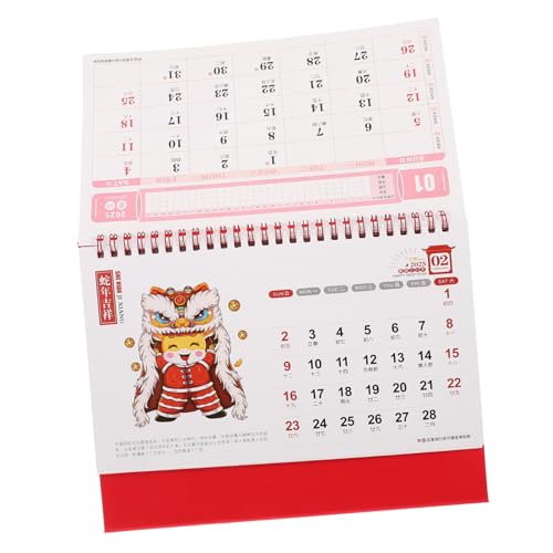 NUOBESTY 2025 Schreibtischkalender „jahr Der Schlange“. Stehender Flip-kalender Chinesischer Monatskalender Staffelei-tischkalender Taschenkalender Jahr Des Schlangenkalenders Papier Rot von NUOBESTY