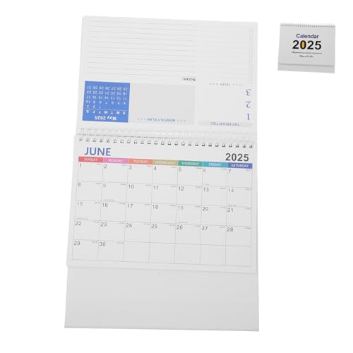 NUOBESTY 2025 Verbindlicher Kalender Kleiner Tischkalender Monatlicher Memo-kalender Tischkalender Planen Staffelei-tischkalender Drachenjahreskalender Tagesplaner Kalender Weiß Papier von NUOBESTY