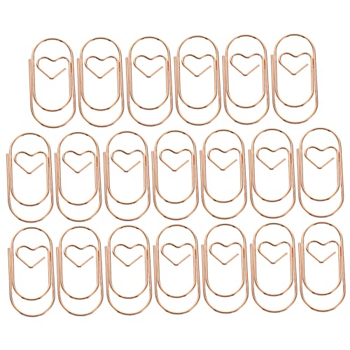 NUOBESTY 20St Büroklammer neuartige Lesezeichen-Clips Markierungsclip Befestigungsclips für Dokumente karten clip papierklemmen exquisite Dateiclips Neuheit Dateiclips Metall Rose Gold von NUOBESTY