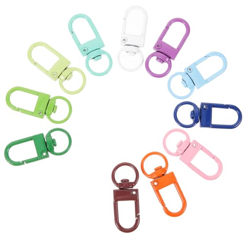 NUOBESTY 20St Geldbörsen-Hardware bastelzeug mobile phone backpacking zubehör celulares Taschenzubehör Mini-Karabiner Ring Bausatz Haken Crossbody-Hardware Schlüsselschnalle Metall Colorful von NUOBESTY