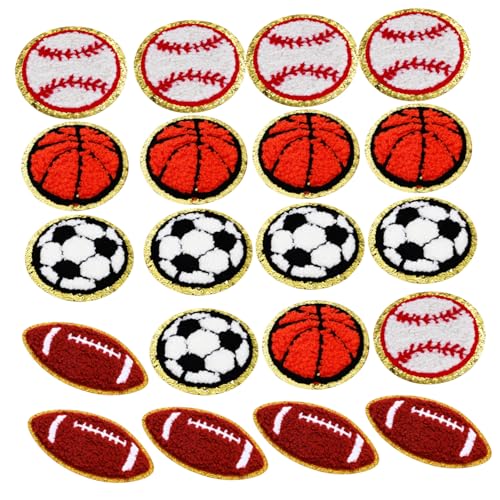 NUOBESTY 20St Gestickter Stoffaufnäher Schuhe Patches Sportgestickte Aufnäher Jacken-Patch jeans patches sports accesoories Patches reparieren Zum Ausbessern von Stoffen aufbügeln Acryl von NUOBESTY