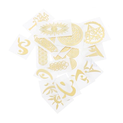 NUOBESTY 20St Metall-Kupfer-Aufkleber scrabbook scrabook metallic sticker DIY Zubehör bastel material Planer-Aufkleber Aufkleber zum Selbermachen Kunstaufkleber alte Aufkleber Nickel Golden von NUOBESTY