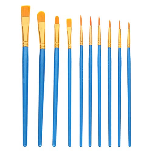 NUOBESTY 20St Ölpinsel-Set Mini-Bürste Pinsel mit runder Spitze Detail Modell malen Miniatur Kunstfarbe Brush Set brushpenset Accessoires für Kunststudenten Ölgemäldezubehör Aluminium Blue von NUOBESTY