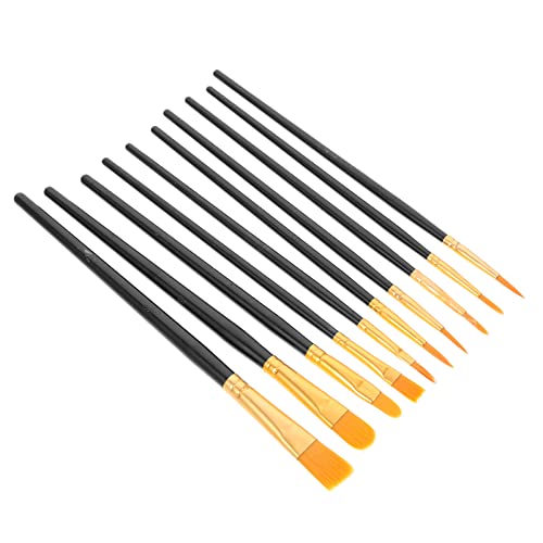 NUOBESTY 20St Ölpinsel-Set Miniatur kleine Detailfarbe Ölgemäldezubehör Feiner Detailpinsel Brush Set brushpenset Accessoires für Kunststudenten Pinsel für Kunststudenten Aluminium Black von NUOBESTY