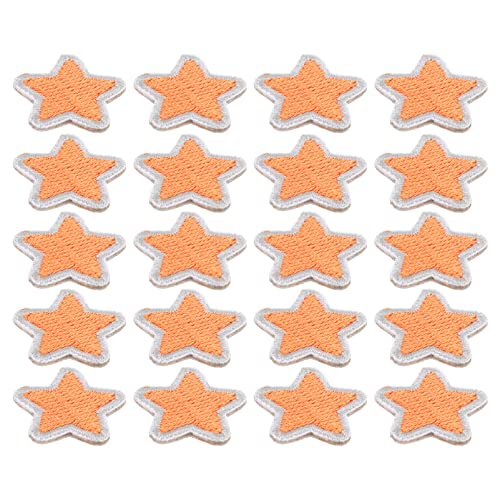 NUOBESTY 20St Pentagramm-Patch Sternaufkleber dekorative Patches Randbereich Punkt Flecken säckchen packetbandrollen Reparaturflicken für Kleidung dekorative Kleiderflicken Polyester Orange von NUOBESTY