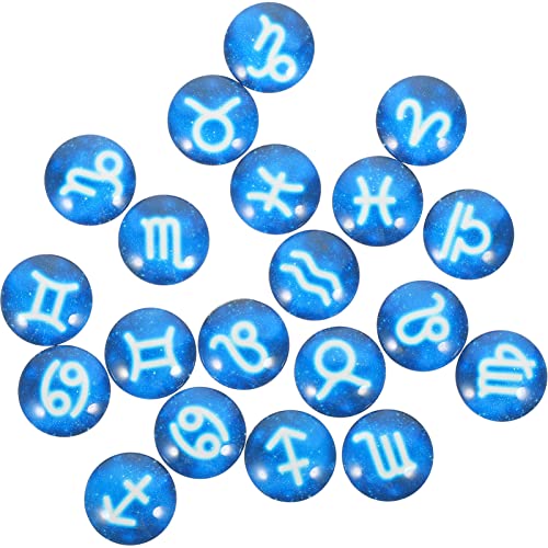 NUOBESTY 20St Sternbild-Glaspatch Cabochons für die Schmuckherstellung Bausatz Schmuck rund Draht DIY Schmuckzubehör Astrologie Schmuck runde DIY-Cabochons Edelstein-Schmuck-Cabochons Blue von NUOBESTY