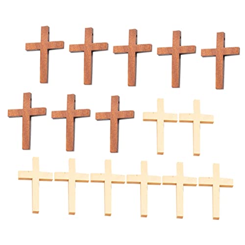 NUOBESTY 20St kreuzen home decor wohnungseinrichtung Natürliche Holzkreuz Geschenkidee weiße Sterne zum Basteln Dekoration dekoratives Holzkreuz zum Selbermachen DIY-Kreuz aus massivem Holz von NUOBESTY