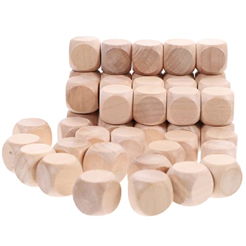 NUOBESTY 20St unfertige Holzwürfel Mini-Spielzeug kleine Würfel würfelt quadratische Blöcke Brettspielwürfel squareblock holzsteckwürfel Holzklötze zum Basteln leere Blöcke Lotusbaum von NUOBESTY