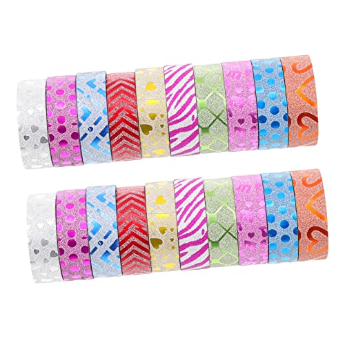 NUOBESTY 20st Glitzerband Handbuch Klebeband Selber Machen Filzband Doppelseitiges Bastelband Glänzendes Bastelband Klebeband Nachfüllt Washi-tape Blau Hübsches Band Müll Washi Glitzerpuder von NUOBESTY