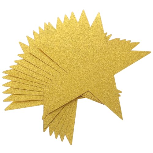 NUOBESTY 20st Handscherenschnitt Mit Fünfzackigem Stern Buntes Ausschnittpapier Kindergartendekoration Ausschnitte Selber Machen Schwarzes Brett Sterndekor Dekoratives Diy-papier Golden von NUOBESTY