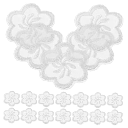 NUOBESTY 20st Organza-mullpflaster Aufnäher Patches Kleine Fellflecken Patches Nähen Kleidungszubehör Multifunktionale Mantelflicken Kleidungsversorgung Diy-nähflicken Polyesterfaden Weiß von NUOBESTY