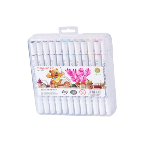 NUOBESTY 24 Stk Markierungsstift Aquarellstift Farbmarker Farbstift Malen Dual-end-marker von NUOBESTY