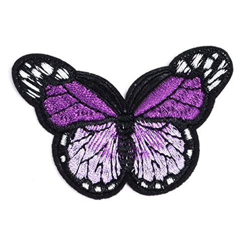 NUOBESTY 24 Stück 12 dekoration selber nähen Aufnäher floral aufnähen Stickereiflecken für Kleidung gestrickte Blumen schmetterlinge butterflies geformte Applikation DIY-Patch-Aufkleber von NUOBESTY