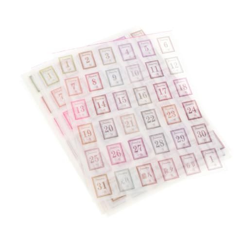 NUOBESTY 24 Stück 365 Notebook-aufkleber Kalenderaufkleber Sammelalbum Liefert Tagesplaner-aufkleber Planer Liefert Zeitschriftenaufkleber Kalenderetikett Planer Datum Aufkleber Papier von NUOBESTY