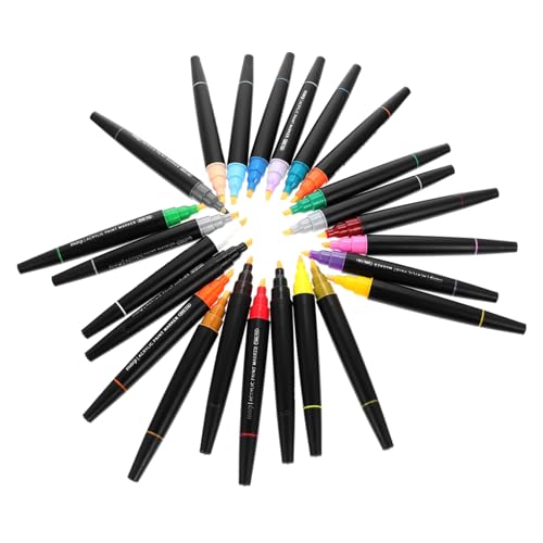 NUOBESTY 24St Acrylmarker schreibkladde glasmalerei wachsmalstifte kleinkinder decorative pen colour pencils Multifunktionsmalstifte Markierungsstifte für den Haushalt malen zubehör Plastik von NUOBESTY