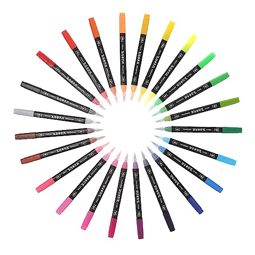 NUOBESTY 24St Aquarellstift Textmarker mit Enden farbige Markierungsstifte kalligraphie-stifte kalligraphie stifte schulsachen Kalligraphie-Marker Markierungen mit Spitzen Plastik von NUOBESTY