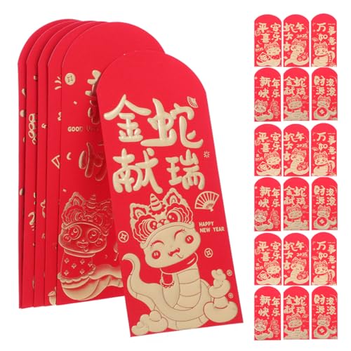 NUOBESTY 24st Jahr Der Schlange Roter Umschlag Briefumschläge Frühlingsfest-geldbeutel Chinesisches Neujahr Hongbao Sternzeichen Rotes Paket Geldumschlag Hongbao-schlange Papier von NUOBESTY