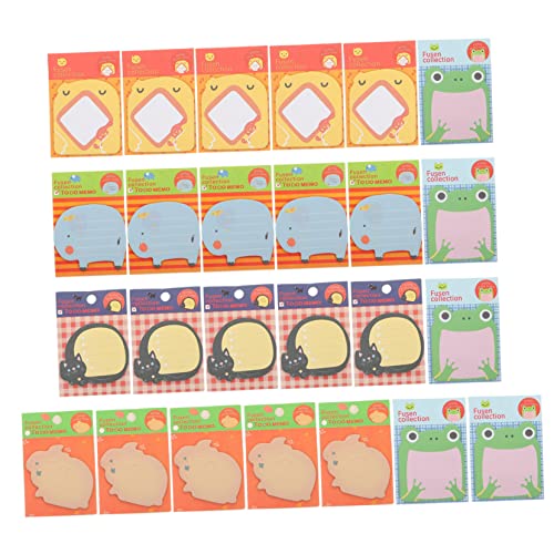 NUOBESTY 25St Haftnotiz Plüsch zappeln Karikatur süßes stationäres lustige Notizen notizhefte nootbook Memo Pads mit Tiermotiven Aufnahme von Notizblöcken Notizblock Papier Colorful von NUOBESTY