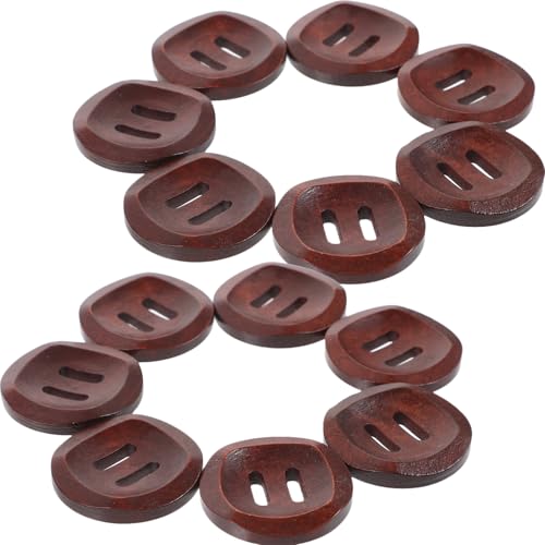 NUOBESTY 25st Holzknöpfe Satinknöpfe Druckknöpfe Zum Nähen Bunte Knöpfe Tasten Nieten Silberne Knöpfe Für Blazer Knopfverzierung Kleine Schwarze Knöpfe Abzeichen Hersteller Dark Brown von NUOBESTY