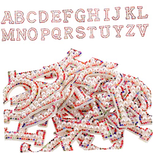 NUOBESTY 26 Stück Aufkleber Buchstaben Patch Englische Buchstaben Dekorative Patches Glitzerband für Kleidung Taschen Hüte Schuhe von NUOBESTY