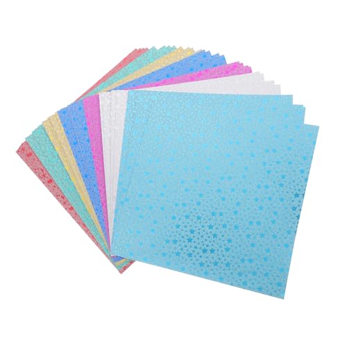 NUOBESTY 28St Farbiges Glitzerpapier Origami-Papier-Kit glänzendes Papier Origami-Quadrate Papierschneiden Origami für Anfänger farbiges Kartonpapier Origamipapier glänzend buntes Papier von NUOBESTY