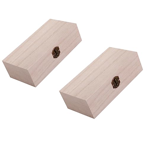 NUOBESTY 2Er-Box Holzkasten kleiner Schmuck Organizer klar Mini-Schatztruhe Miniaturdekoration rustikale schmuckkästchen storage boxes umkleidekabine Khaki von NUOBESTY