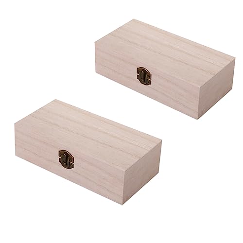 NUOBESTY 2Er-Box Holzkasten schmuckkästchen storage boxes Dekorationsbox aufbwahrungs-box schmuckschachtel Holzbox kleiner antiker Schmuck Mini-Schatztruhe Retro-Dekor Khaki von NUOBESTY