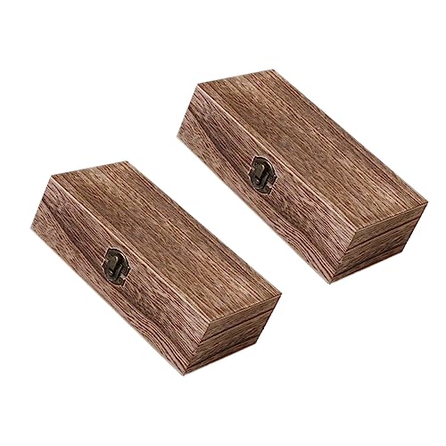 NUOBESTY 2Er-Box Holzkasten schmuckkästchen storage boxes Tee-Zubehör aufbewahrungs boxen present box Holzbox antikes Dekor Schmuck-Organizer-Fach Schmuck Organizer klar Mini-Schatztruhe von NUOBESTY