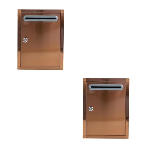 NUOBESTY 2Er-Box Wahlurne Anregung Schließfach Postfächer Briefkasten verriegeln Mail-Sortierwand safes the safe postbox org Bürobedarf Briefkasten aus Edelstahl Rostfreier Stahl Rose Gold von NUOBESTY