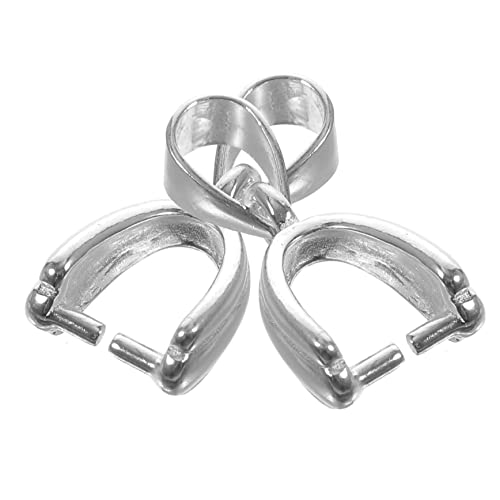 NUOBESTY 2St 925 Silber Melonenkernschnalle Schließe Silberpolitur Schmuckpoliertuch Kettenseparator zum Schichten Ring Klemmclip aus Metall Anhängerkupplungen aus Metall Verschlüsse Silver von NUOBESTY