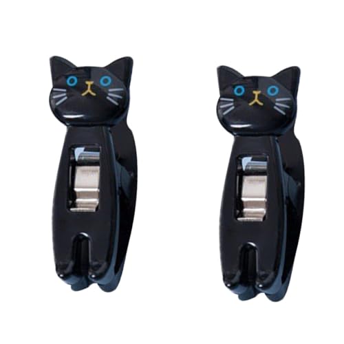 NUOBESTY 2St Aufbewahrungsclip für Katzen Datei Büroklammern Spanbeutel-Clips Taschenclips für Taschen cat nip Katzenklammer entzückende Dateien Clips Cartoon-Katzenclip Eisen von NUOBESTY