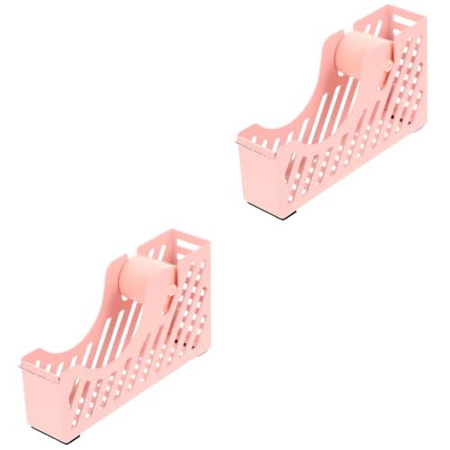 NUOBESTY 2St Bandhalter Bürogeschenke kleiner Stand Tischbandständer Multitools tape cutter Klebeband-Schneidemaschine schöner Klebebandspender multifunktionaler Kegelschneider Eisen Rosa von NUOBESTY