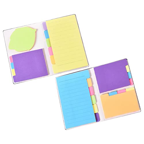 NUOBESTY 2St Haftnotizblock Notizblock für den Schreibtisch Notizblock aus Papier Zeitschrift Memo-Notizblöcke schreibwaren bookmarks klasek Index-Design-Notizbuch Schulbriefpapier Colorful von NUOBESTY