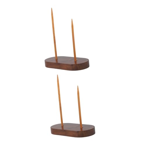 NUOBESTY 2St Kassenbongabel Papierhalter-Stick Ticketinhaber Rechnung Spike-Stick Tab Kassenbeleghalter Quittungshalter Desktop-Rechnungshalter praktischer Menühalter Nussbaum Light Brown von NUOBESTY