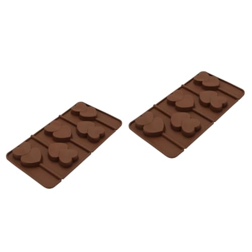 NUOBESTY 2St Lutscher Silikonform backen küchenwerkzeug schokoladenform chocolate mold silikongiesform Keksform Kuchen am Stiel Herz-Lutscher-Formen Backform aus Silikon Pralinenform Coffee von NUOBESTY