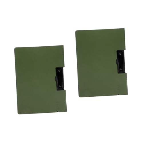 NUOBESTY 2St Mappe Speicher-Zwischenablage Planke Klappbares Klemmbrett Büroklammern Clip-Clip write board clipboard schreibtafel kleines Klemmbrett tragbares Klemmbrett Plastik Dark Green von NUOBESTY