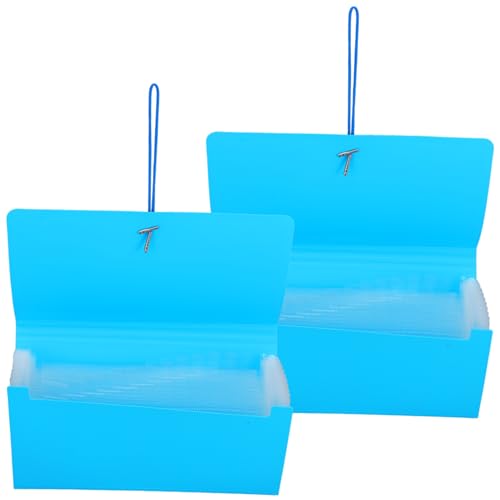 NUOBESTY 2St Mappe aufbewahrungsdose storage boxes verstauungsboxen plastiktaschen office zubehör Ticketinhaber Taschenordner Halter tragbarer Dateiordner Dateiorganisator pp-Material Blue von NUOBESTY