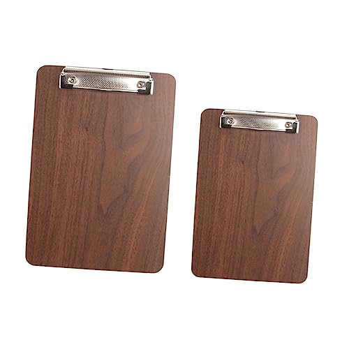 NUOBESTY 2St Menü Ordner Recipe board clip Menu holder freistehendes Klemmbrett Padfolio-Zwischenablage Menütafelclip aus Holz hängender Clip für Rezepttafeln Rostfreier Stahl Silver von NUOBESTY