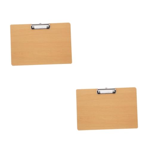 NUOBESTY 2St Schreibblock-Clip Bau-Zwischenablage Clipboard-Ordner Rezeptordner Klemmbrett Schreiben von Support-Boards Bürobedarf Aktenklammer für Papiere Dokumentenorganisator MDF Khaki von NUOBESTY