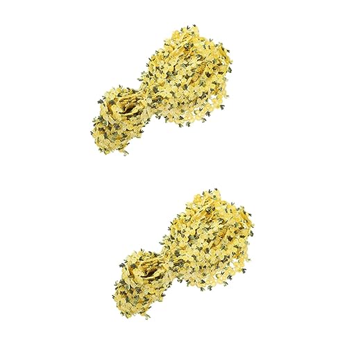 NUOBESTY 2St Wasserlösliche Spitze schneidendes Spitzenband Blumenspitzenbänder Bastelblumen zum Dekorieren ribbon bandfeile Kleidung Spitzenband Spitzenstoff Polyester Yellow von NUOBESTY